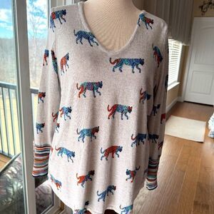 NIC & ZOE ANIMAL SWEATER NWOT